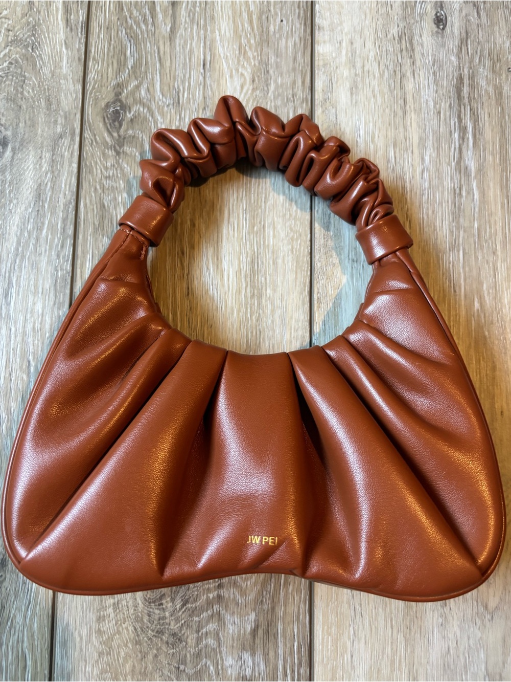 JW PEI Gabbi Ruched Hobo Bag Brown/Cognac